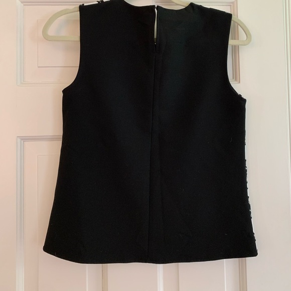 DVF black and white floral lace Betty top - Picture 2 of 5